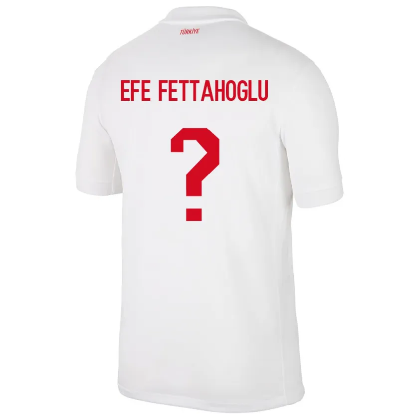 Danxen Hombre Camiseta Turquía Adnan Efe Fettahoğlu #0 Blanco 1ª Equipación 24-26 La Camisa