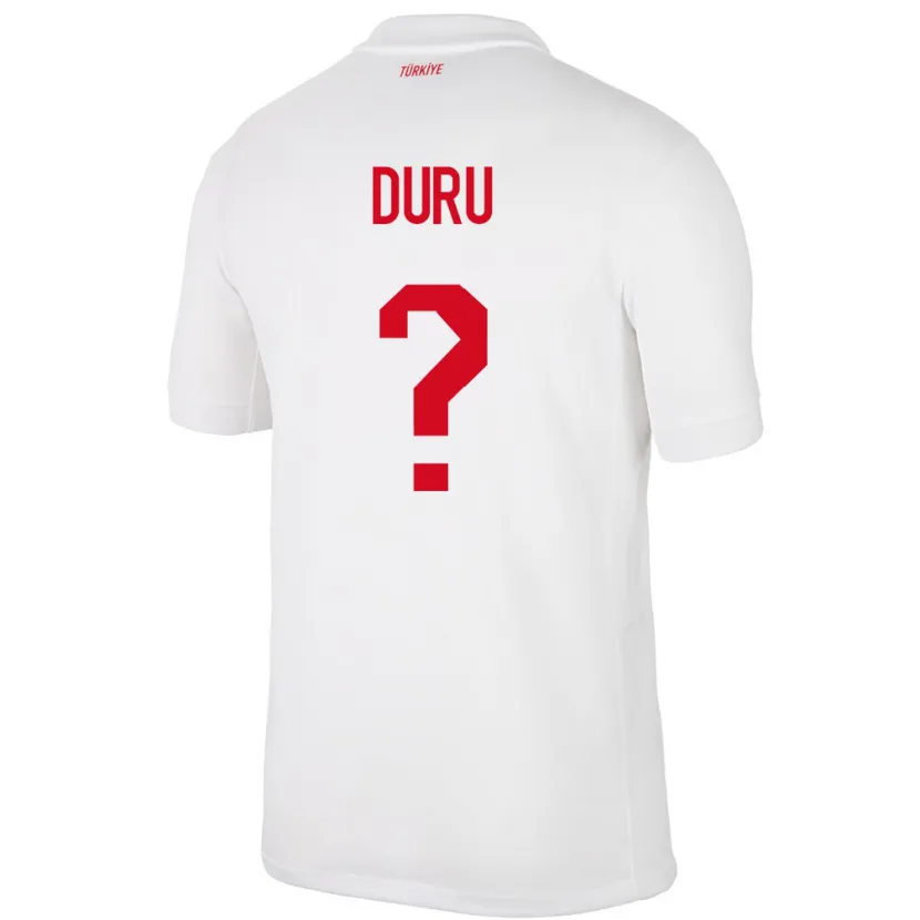 Danxen Hombre Camiseta Turquía Mustafa Duru #0 Blanco 1ª Equipación 24-26 La Camisa