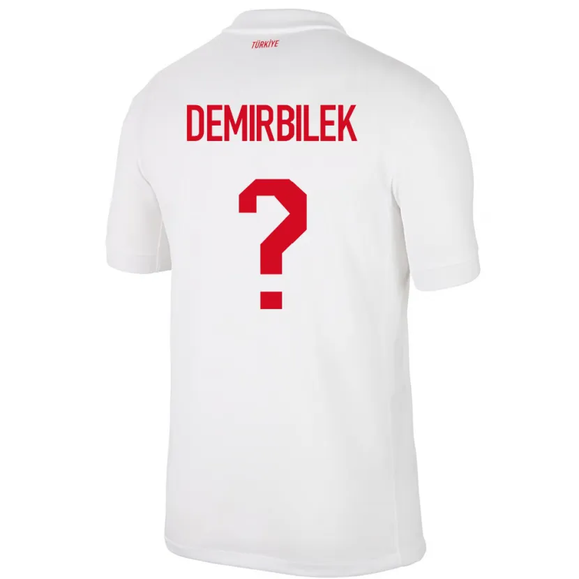 Danxen Hombre Camiseta Turquía Ali Demirbilek #0 Blanco 1ª Equipación 24-26 La Camisa