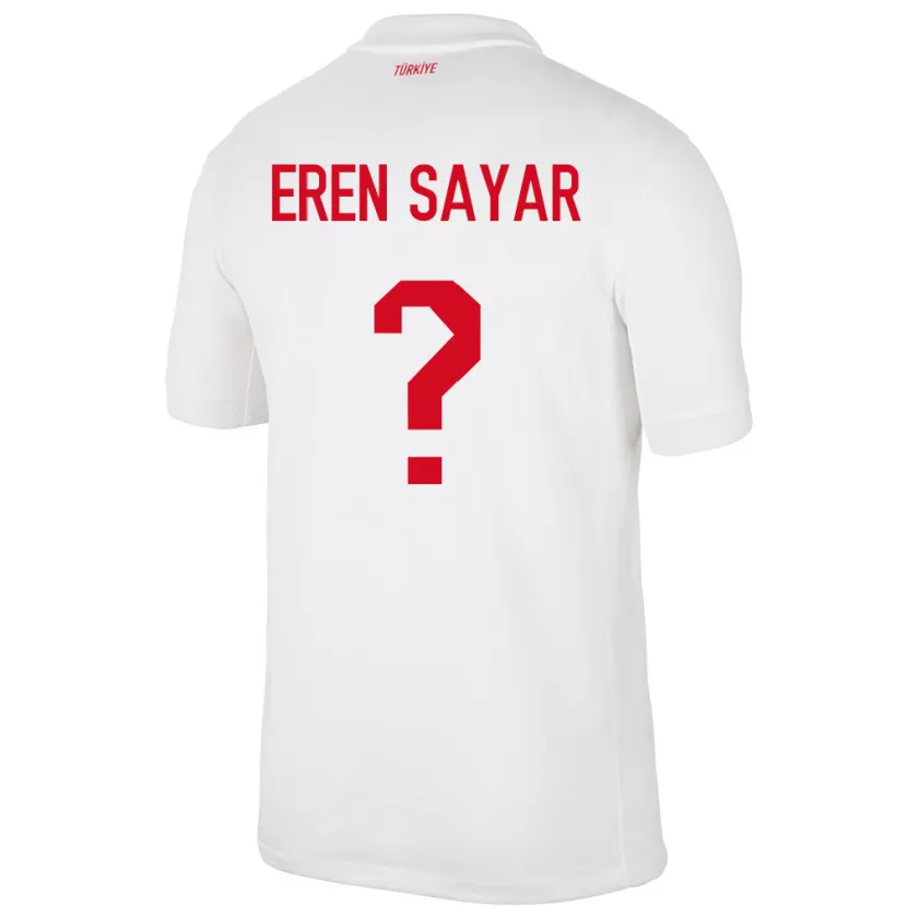 Danxen Hombre Camiseta Turquía Emin Eren Sayar #0 Blanco 1ª Equipación 24-26 La Camisa