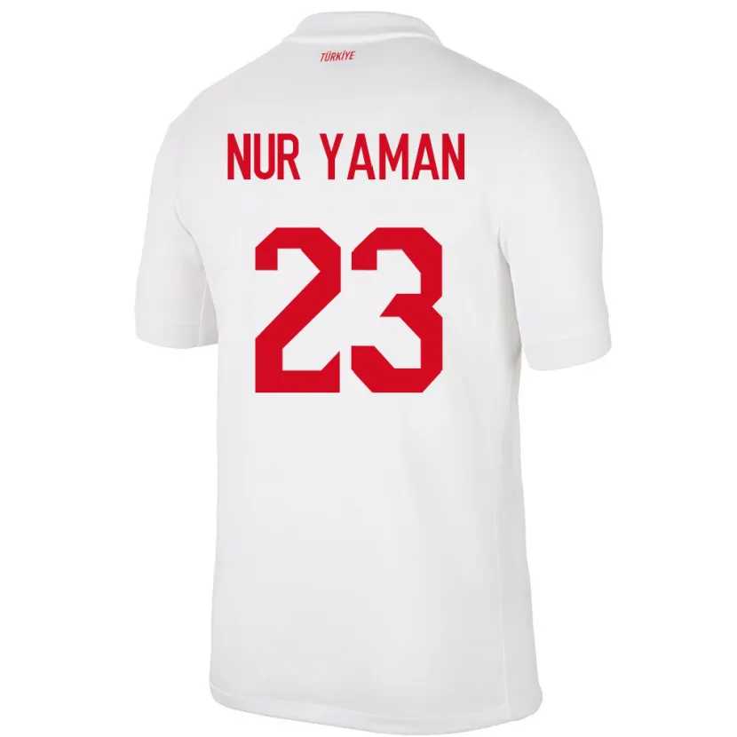 Danxen Hombre Camiseta Turquía Gamze Nur Yaman #23 Blanco 1ª Equipación 24-26 La Camisa