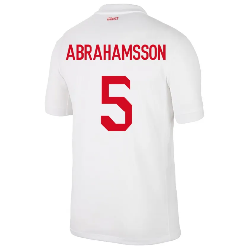 Danxen Hombre Camiseta Turquía Sejde Aylin Abrahamsson #5 Blanco 1ª Equipación 24-26 La Camisa