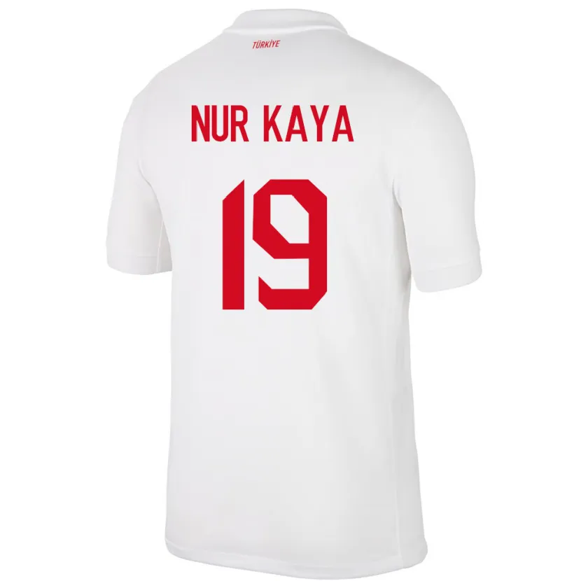 Danxen Hombre Camiseta Turquía Cansu Nur Kaya #19 Blanco 1ª Equipación 24-26 La Camisa