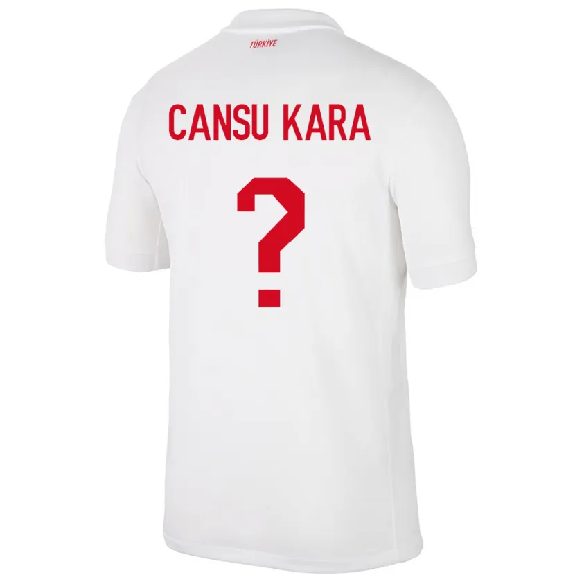 Danxen Hombre Camiseta Turquía İlayda Cansu Kara #0 Blanco 1ª Equipación 24-26 La Camisa