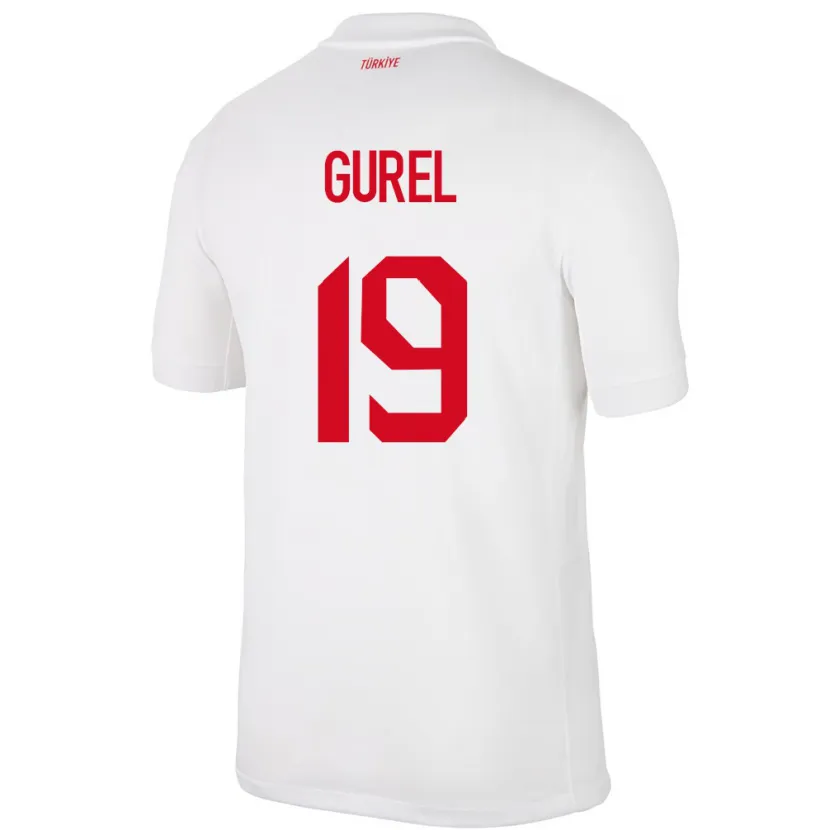 Danxen Hombre Camiseta Turquía Cansu Gürel #19 Blanco 1ª Equipación 24-26 La Camisa