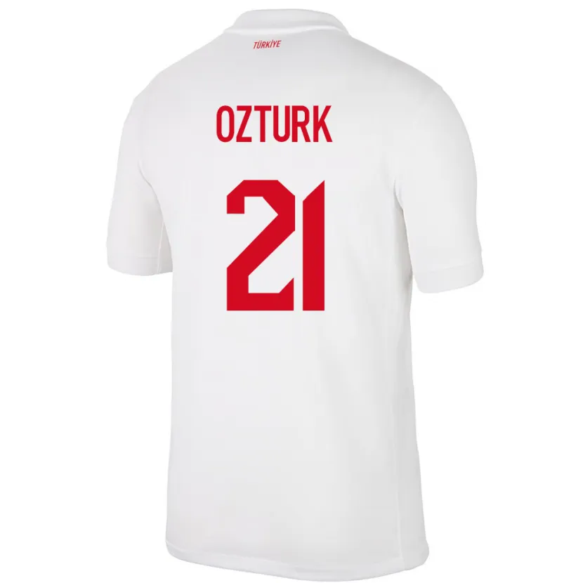 Danxen Hombre Camiseta Turquía Melike Öztürk #21 Blanco 1ª Equipación 24-26 La Camisa
