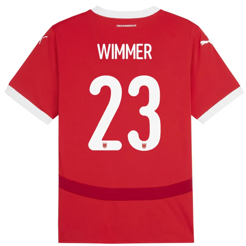 Danxen Hombre Camiseta Austria Patrick Wimmer #23 Rojo 1ª Equipación 24-26 La Camisa