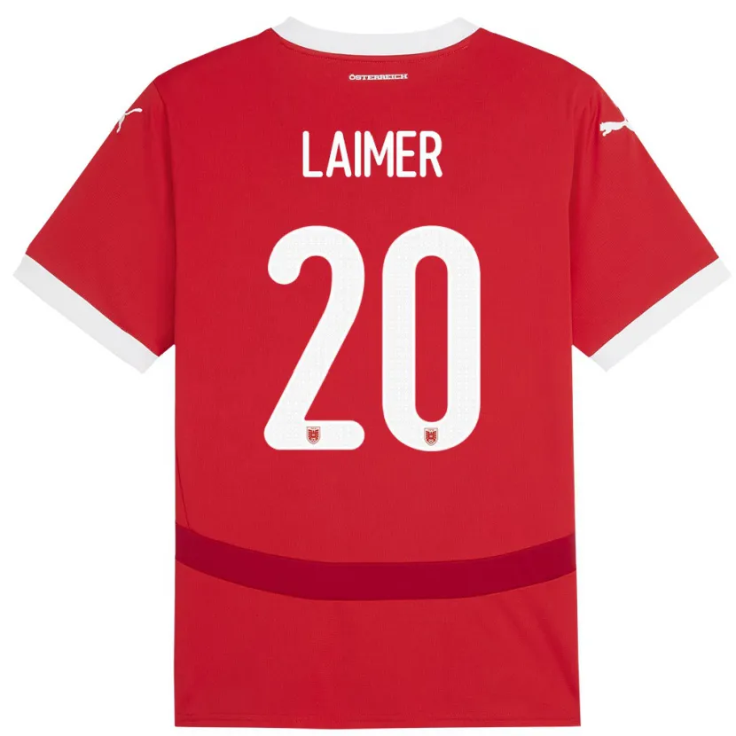 Danxen Hombre Camiseta Austria Konrad Laimer #20 Rojo 1ª Equipación 24-26 La Camisa