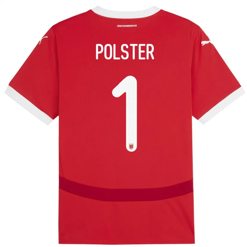 Danxen Hombre Camiseta Austria Nikolas Polster #1 Rojo 1ª Equipación 24-26 La Camisa