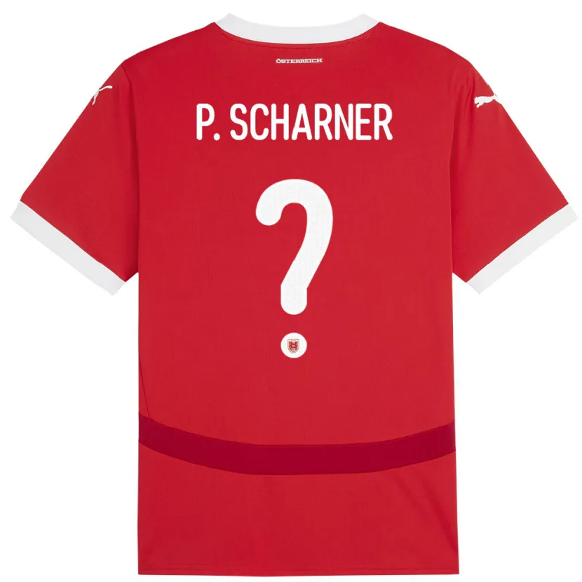 Danxen Hombre Camiseta Austria Paul Scharner #0 Rojo 1ª Equipación 24-26 La Camisa