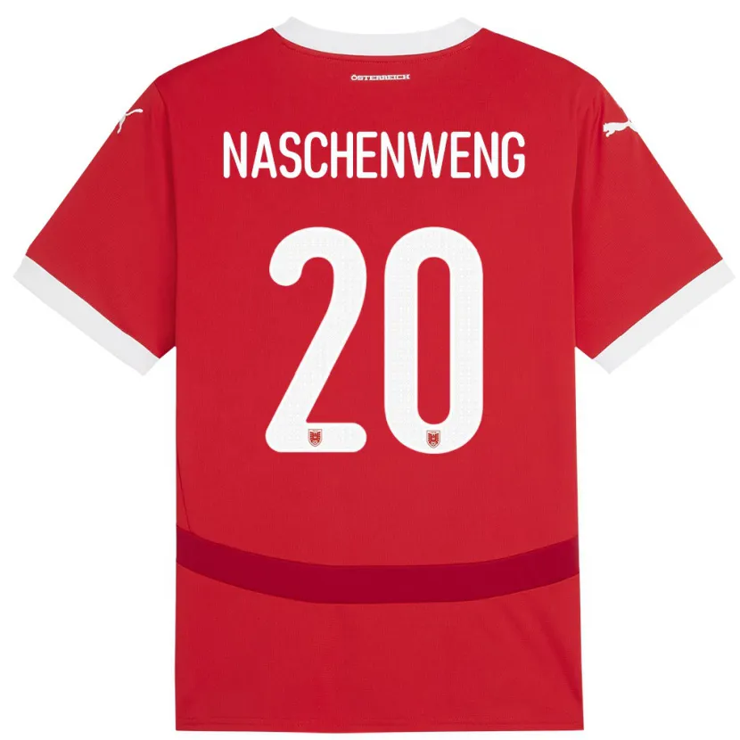 Danxen Hombre Camiseta Austria Katharina Naschenweng #20 Rojo 1ª Equipación 24-26 La Camisa