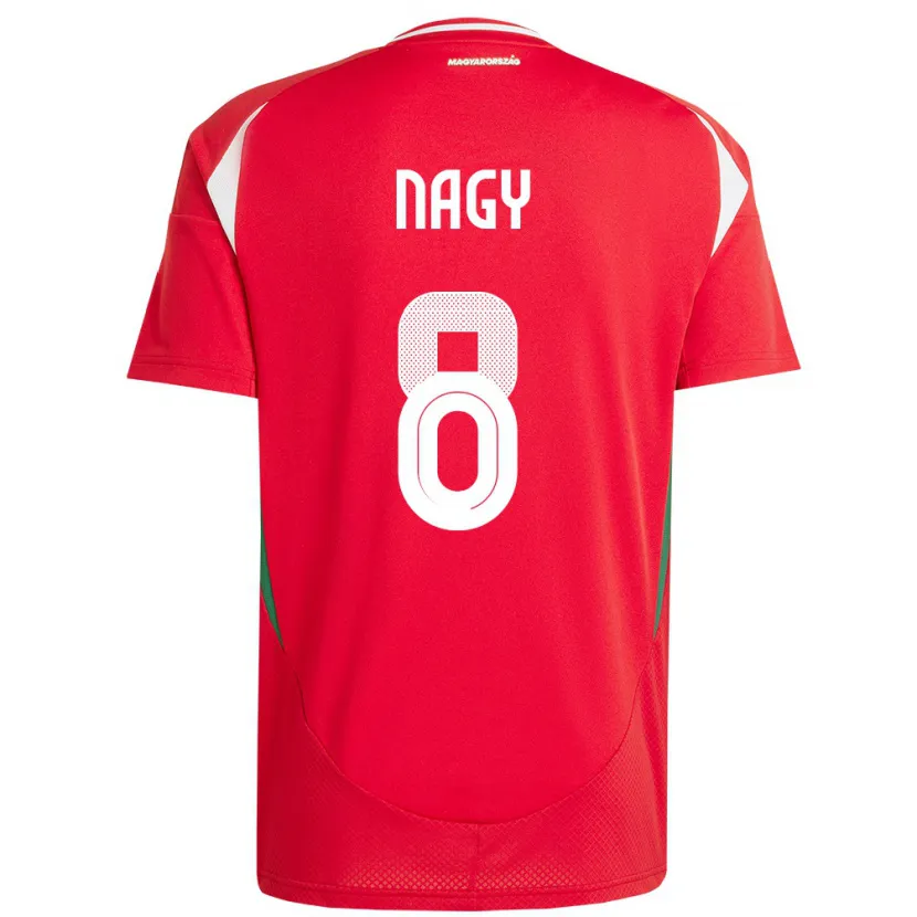 Danxen Hombre Camiseta Hungría Ádám Nagy #8 Rojo 1ª Equipación 24-26 La Camisa
