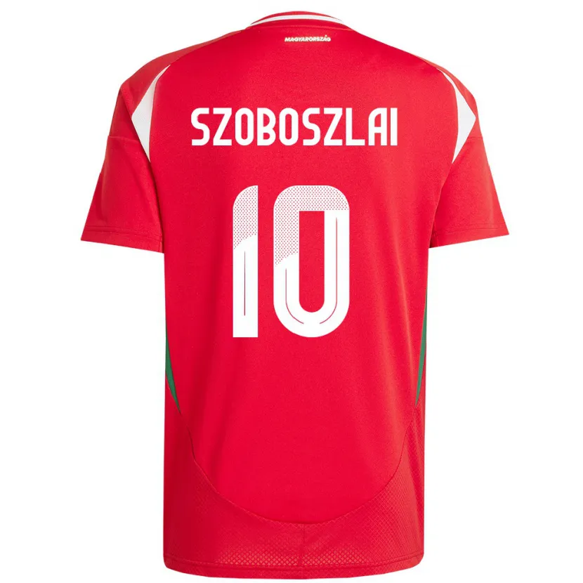 Danxen Hombre Camiseta Hungría Dominik Szoboszlai #10 Rojo 1ª Equipación 24-26 La Camisa