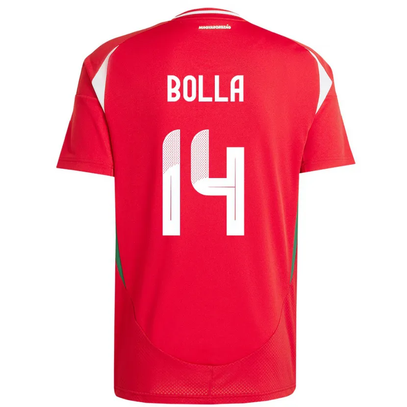 Danxen Hombre Camiseta Hungría Bendegúz Bolla #14 Rojo 1ª Equipación 24-26 La Camisa