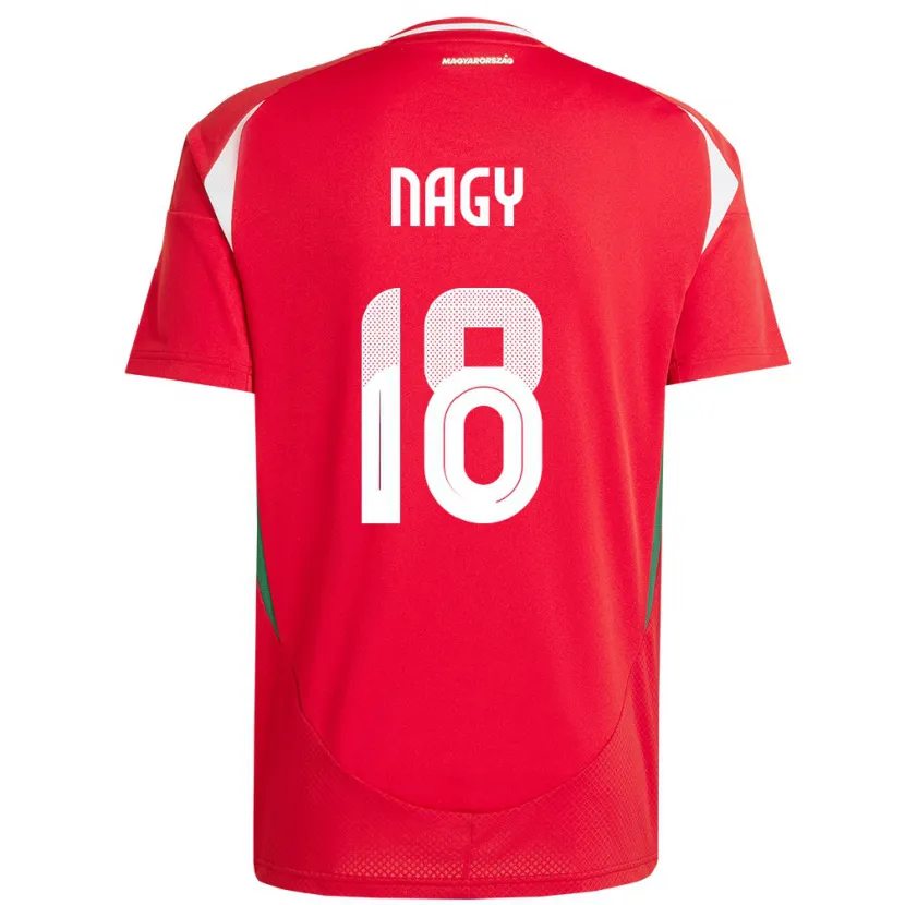 Danxen Hombre Camiseta Hungría Zsolt Nagy #18 Rojo 1ª Equipación 24-26 La Camisa