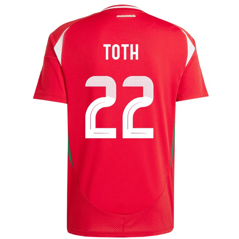 Danxen Hombre Camiseta Hungría Balázs Tóth #22 Rojo 1ª Equipación 24-26 La Camisa