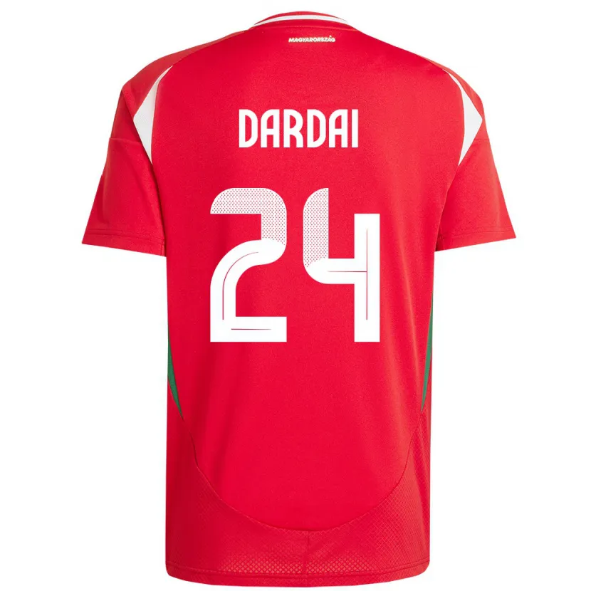 Danxen Hombre Camiseta Hungría Márton Dárdai #24 Rojo 1ª Equipación 24-26 La Camisa