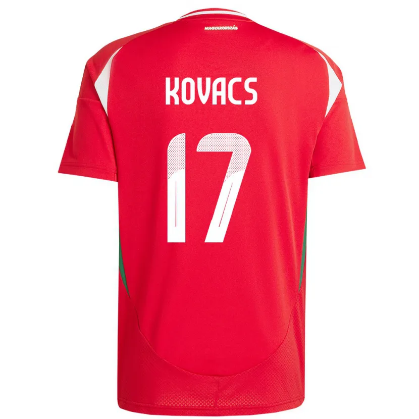 Danxen Hombre Camiseta Hungría Mátyás Kovács #17 Rojo 1ª Equipación 24-26 La Camisa