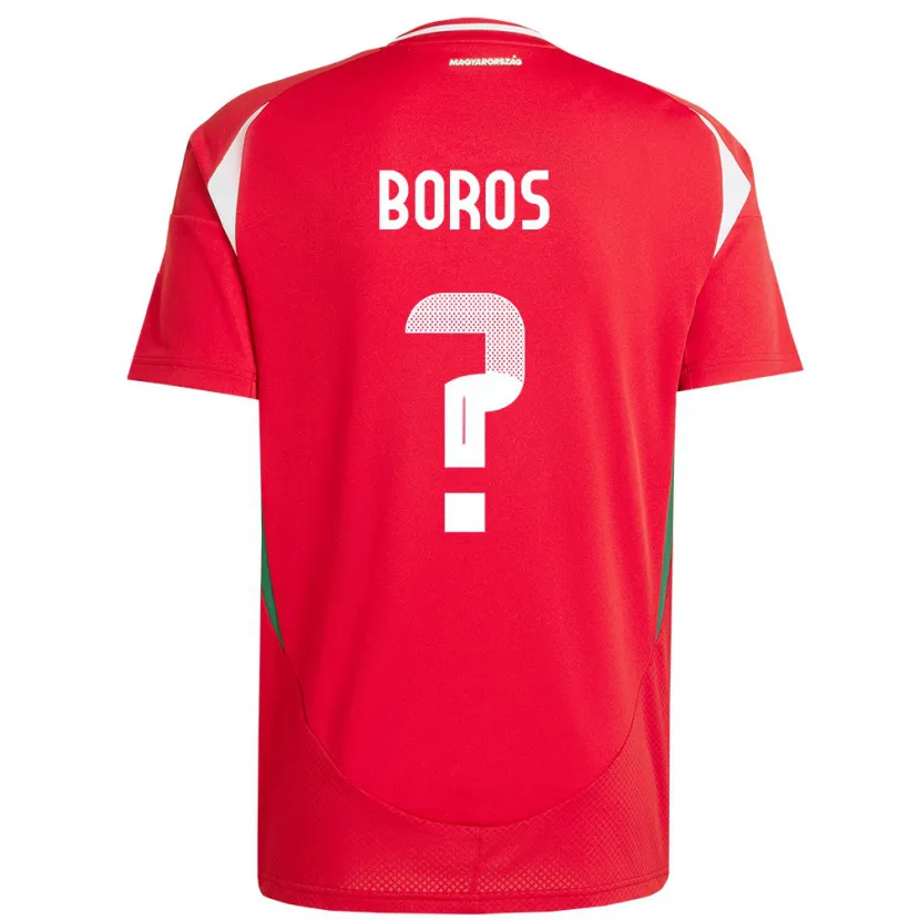 Danxen Hombre Camiseta Hungría Zsombor Boros #0 Rojo 1ª Equipación 24-26 La Camisa