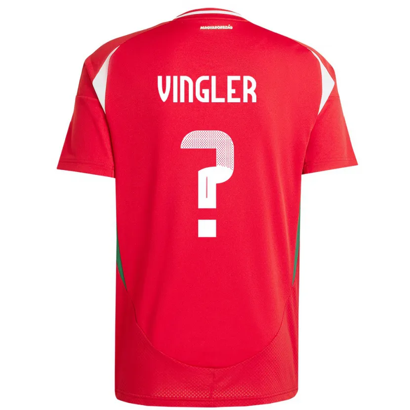 Danxen Hombre Camiseta Hungría László Vingler #0 Rojo 1ª Equipación 24-26 La Camisa