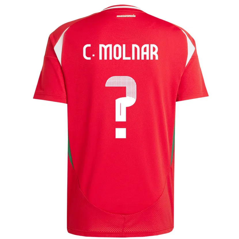 Danxen Hombre Camiseta Hungría Csaba Molnár #0 Rojo 1ª Equipación 24-26 La Camisa