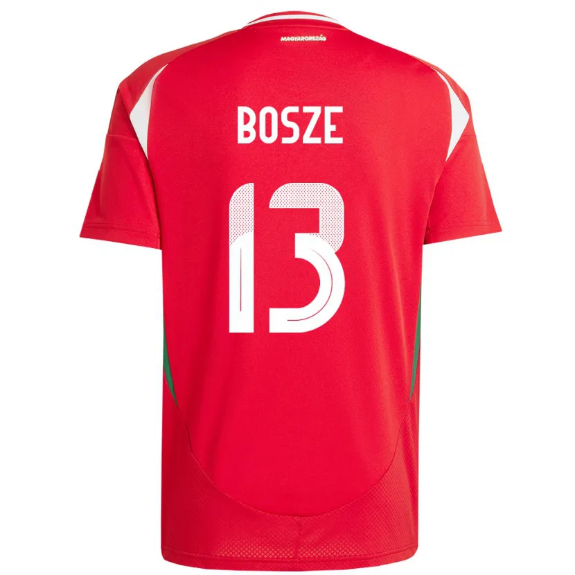 Danxen Hombre Camiseta Hungría Levente Bősze #13 Rojo 1ª Equipación 24-26 La Camisa