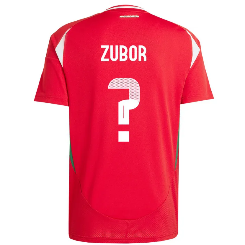 Danxen Hombre Camiseta Hungría Ádám Zubor #0 Rojo 1ª Equipación 24-26 La Camisa