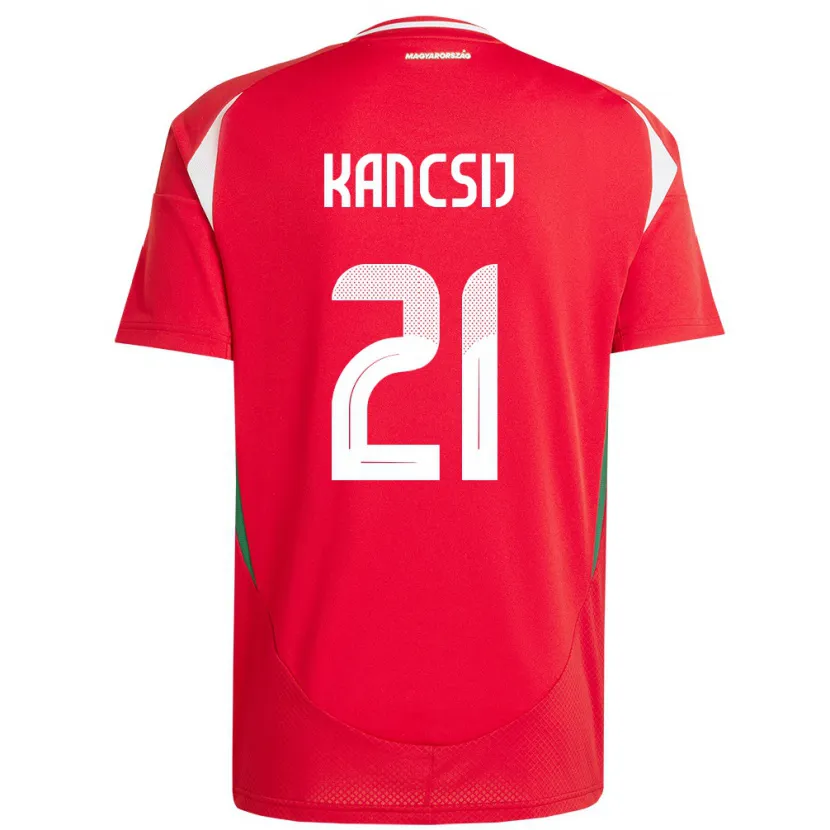 Danxen Hombre Camiseta Hungría Artúr Kancsij #21 Rojo 1ª Equipación 24-26 La Camisa