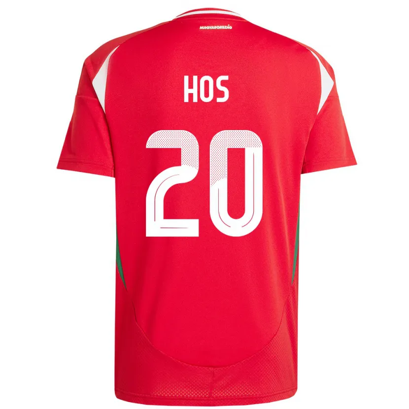 Danxen Hombre Camiseta Hungría Zsombor Hős #20 Rojo 1ª Equipación 24-26 La Camisa