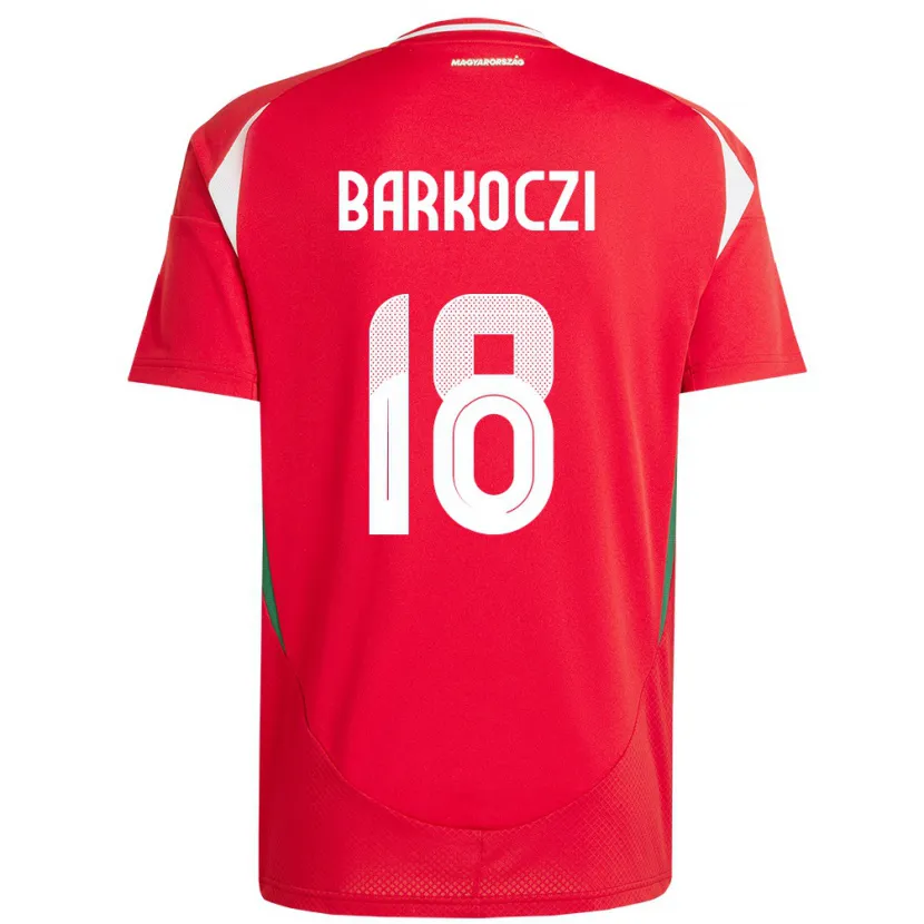 Danxen Hombre Camiseta Hungría Barnabás Barkóczi #18 Rojo 1ª Equipación 24-26 La Camisa