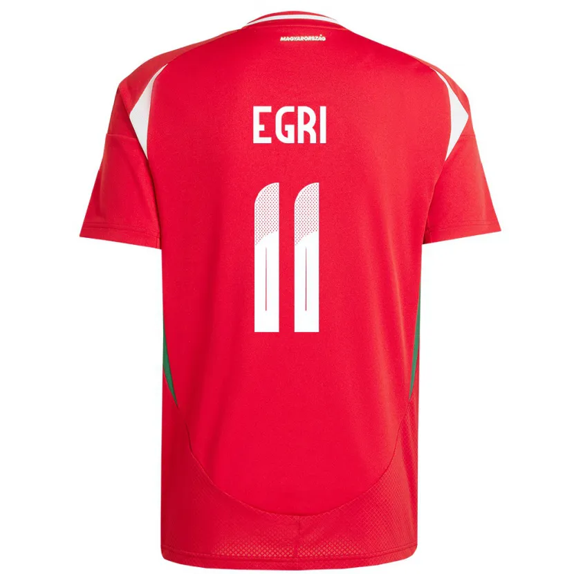 Danxen Hombre Camiseta Hungría Imre Egri #11 Rojo 1ª Equipación 24-26 La Camisa
