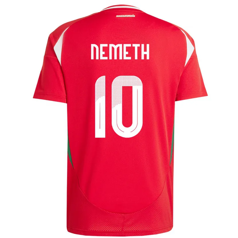 Danxen Hombre Camiseta Hungría Hunor Németh #10 Rojo 1ª Equipación 24-26 La Camisa