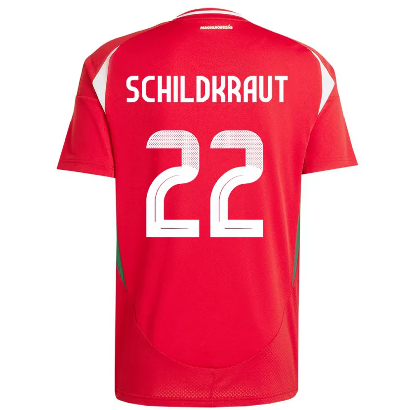 Danxen Hombre Camiseta Hungría Fruzsina Schildkraut #22 Rojo 1ª Equipación 24-26 La Camisa