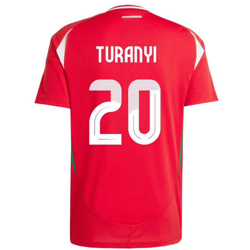 Danxen Hombre Camiseta Hungría Lilla Turányi #20 Rojo 1ª Equipación 24-26 La Camisa