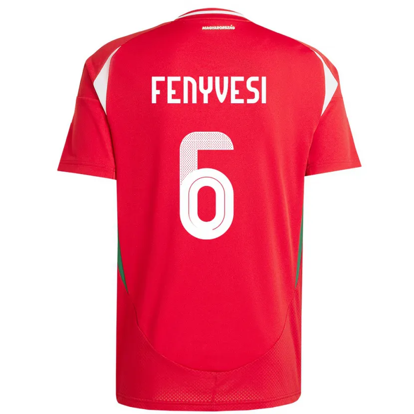 Danxen Hombre Camiseta Hungría Evelin Fenyvesi #6 Rojo 1ª Equipación 24-26 La Camisa