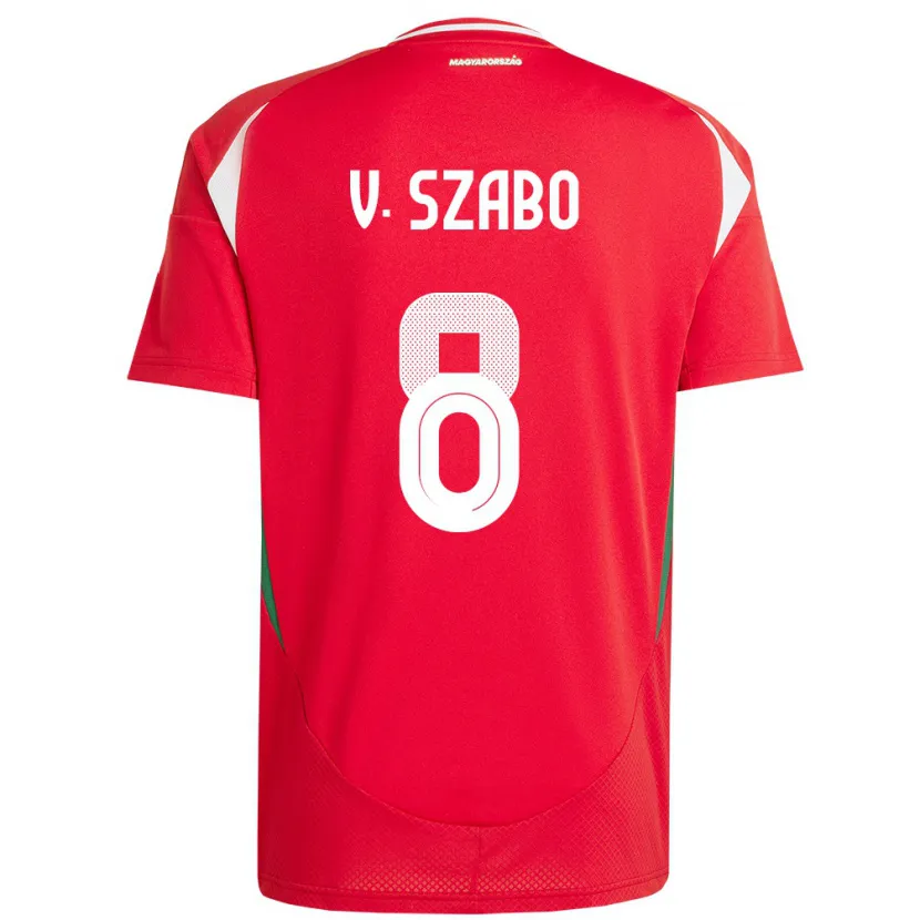 Danxen Hombre Camiseta Hungría Viktória Szabó #8 Rojo 1ª Equipación 24-26 La Camisa