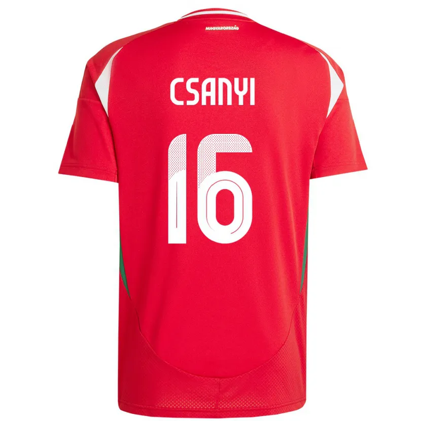 Danxen Hombre Camiseta Hungría Diána Csányi #16 Rojo 1ª Equipación 24-26 La Camisa