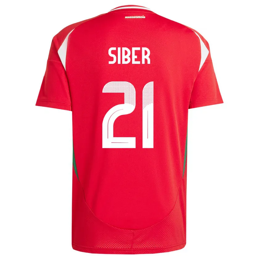 Danxen Hombre Camiseta Hungría Glória Siber #21 Rojo 1ª Equipación 24-26 La Camisa
