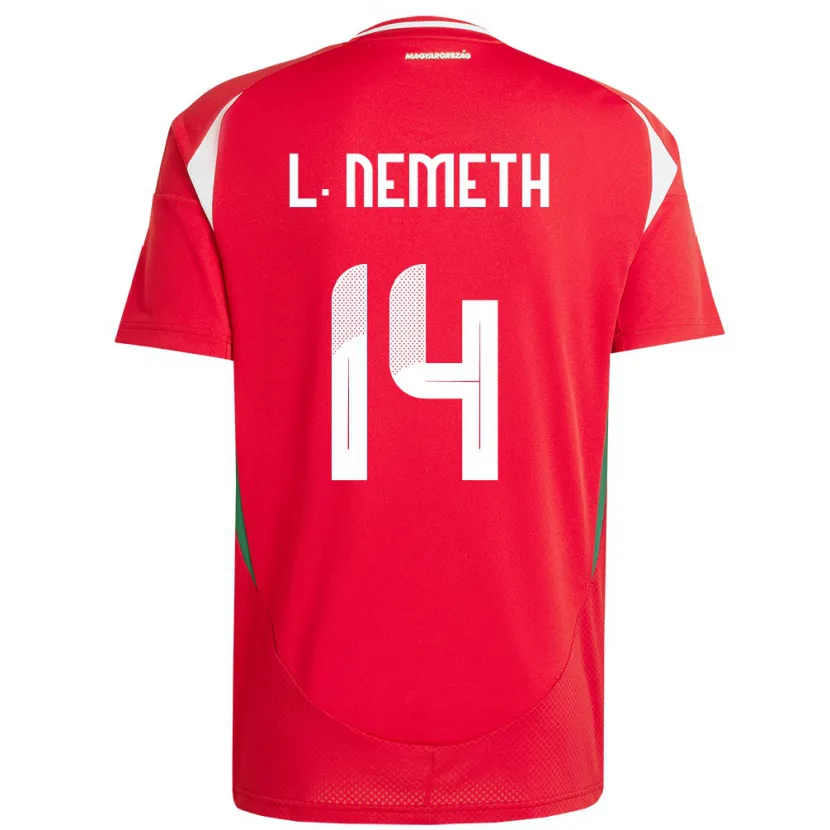 Danxen Hombre Camiseta Hungría Loretta Németh #14 Rojo 1ª Equipación 24-26 La Camisa