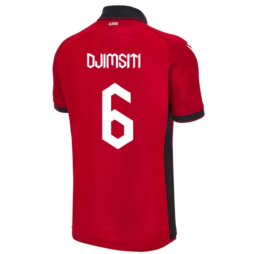 Danxen Hombre Camiseta Albania Berat Djimsiti #6 Rojo 1ª Equipación 24-26 La Camisa