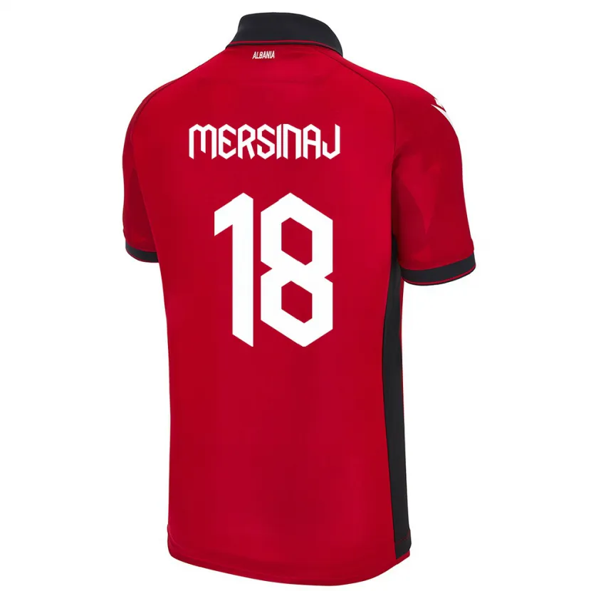 Danxen Hombre Camiseta Albania Jon Mersinaj #18 Rojo 1ª Equipación 24-26 La Camisa