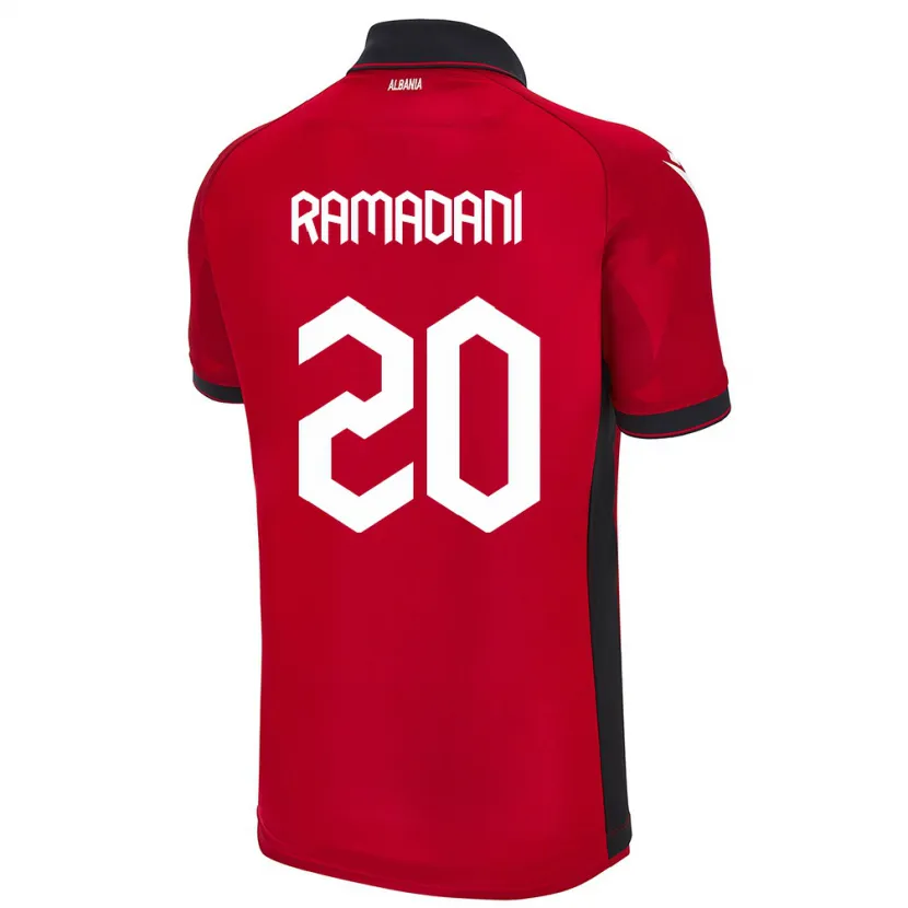 Danxen Hombre Camiseta Albania Ylber Ramadani #20 Rojo 1ª Equipación 24-26 La Camisa