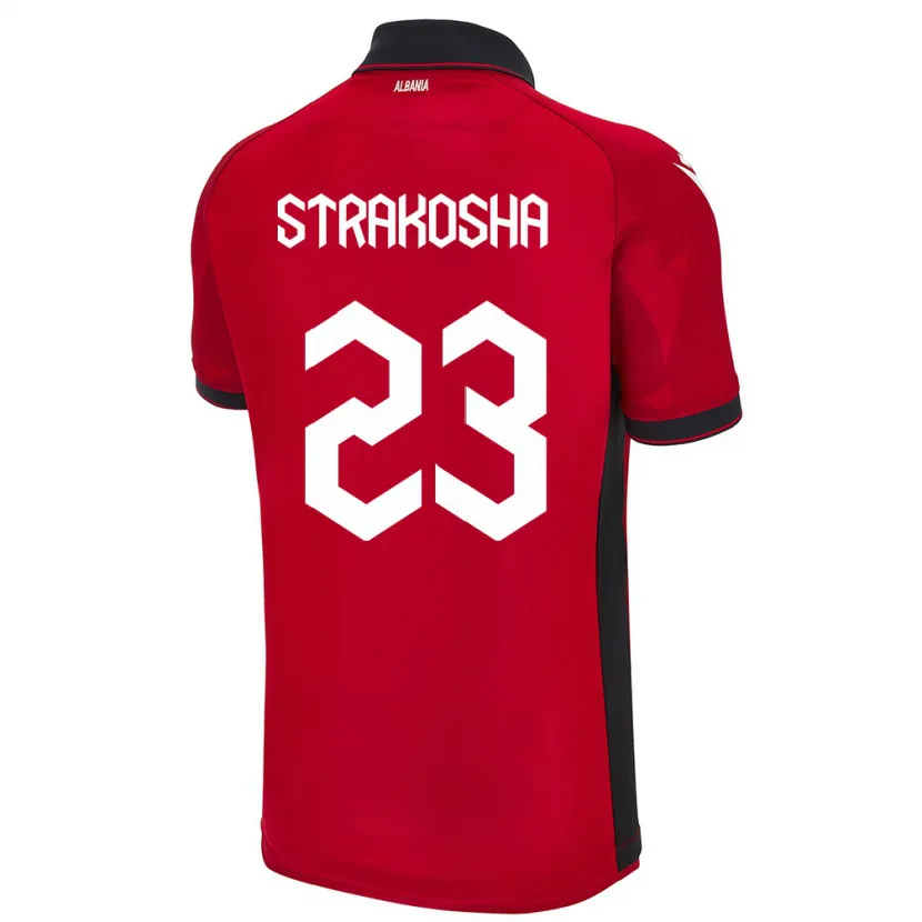 Danxen Hombre Camiseta Albania Thomas Strakosha #23 Rojo 1ª Equipación 24-26 La Camisa