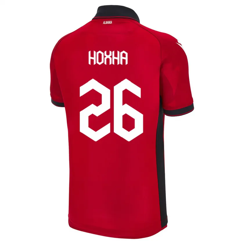 Danxen Hombre Camiseta Albania Arbër Hoxha #26 Rojo 1ª Equipación 24-26 La Camisa