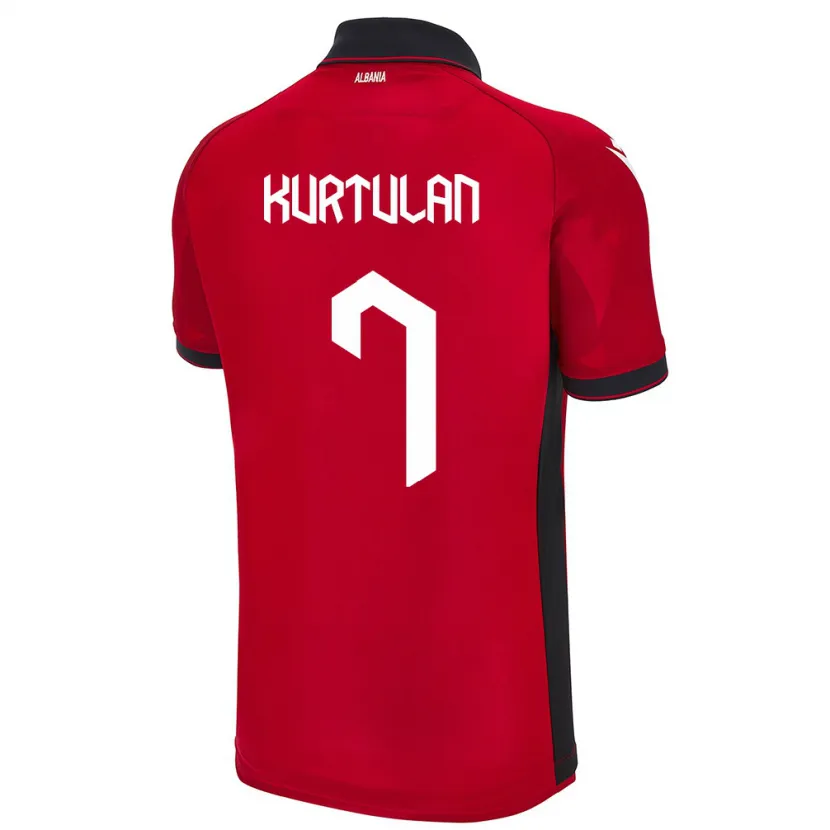 Danxen Hombre Camiseta Albania Arda Kurtulan #7 Rojo 1ª Equipación 24-26 La Camisa