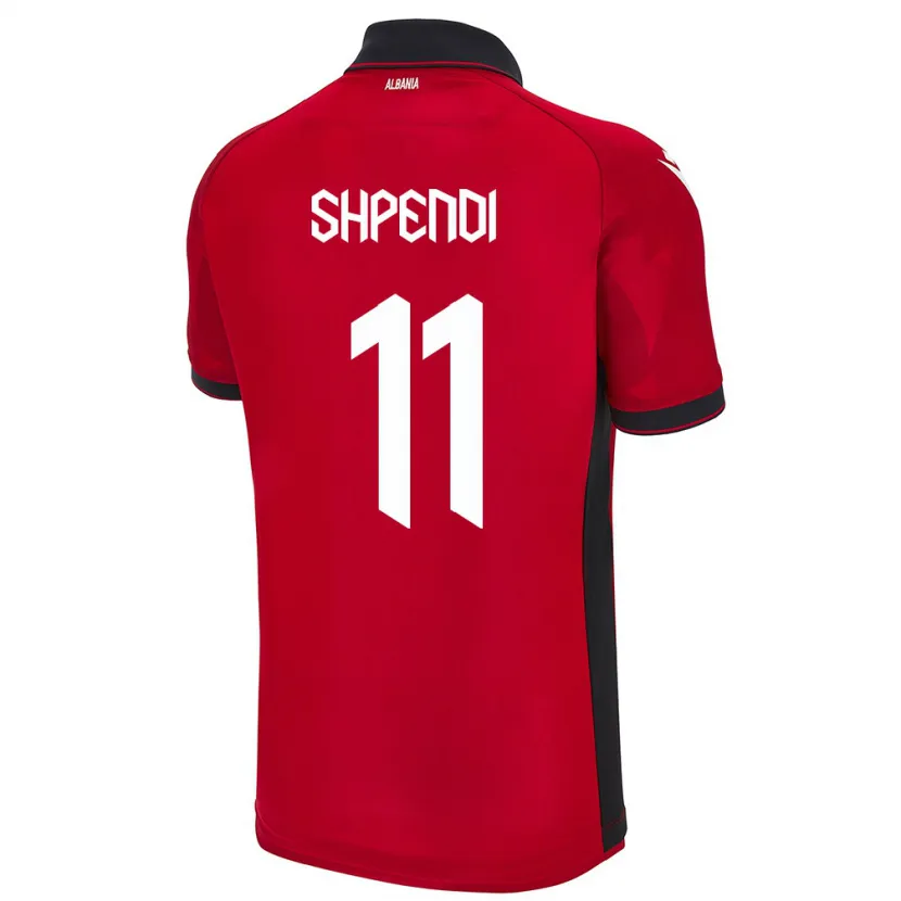 Danxen Hombre Camiseta Albania Stiven Shpendi #11 Rojo 1ª Equipación 24-26 La Camisa