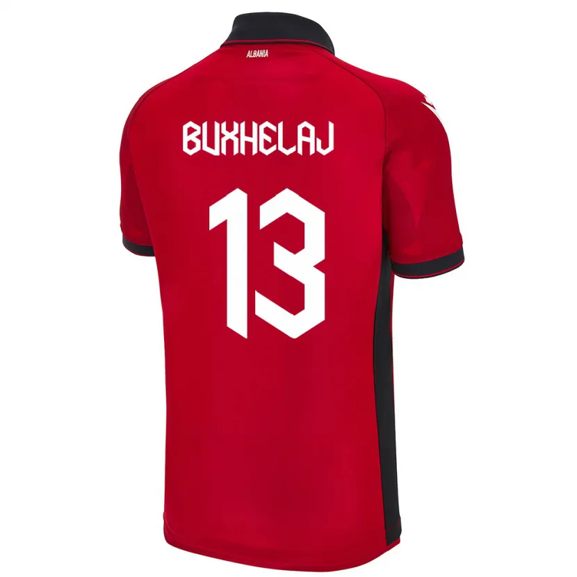 Danxen Hombre Camiseta Albania Paulo Buxhelaj #13 Rojo 1ª Equipación 24-26 La Camisa