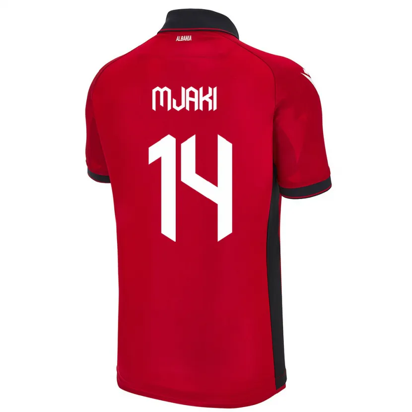 Danxen Hombre Camiseta Albania Agan Mjaki #14 Rojo 1ª Equipación 24-26 La Camisa