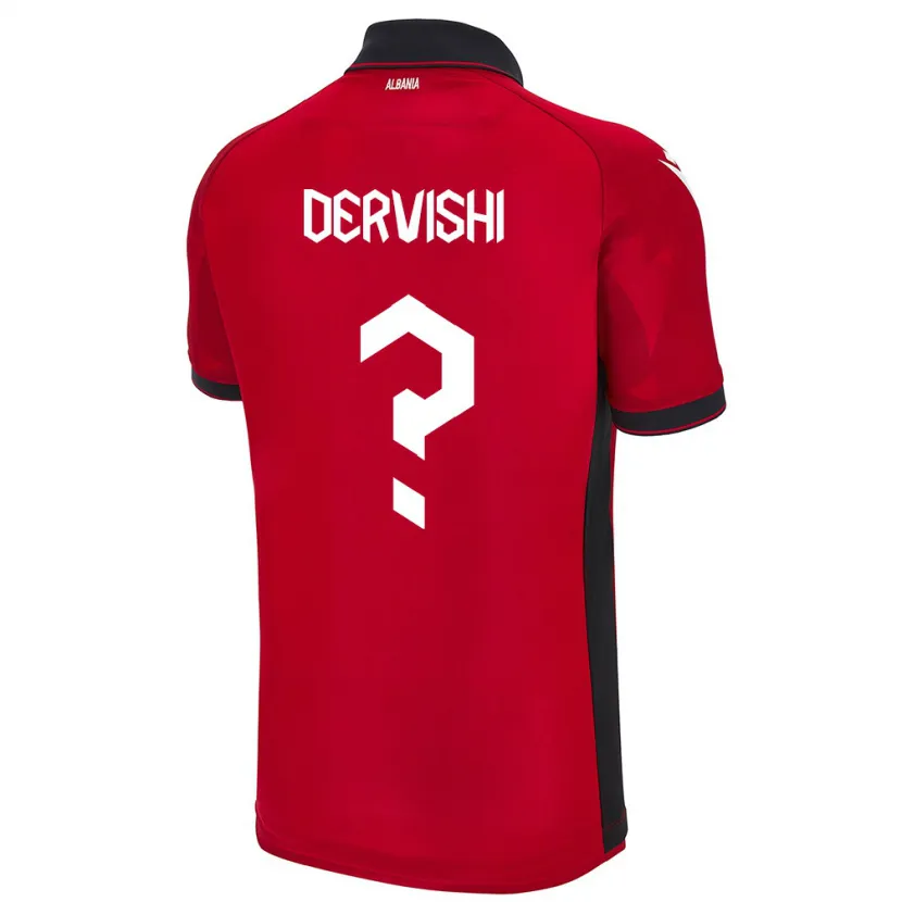 Danxen Hombre Camiseta Albania Amarildo Dervishi #0 Rojo 1ª Equipación 24-26 La Camisa