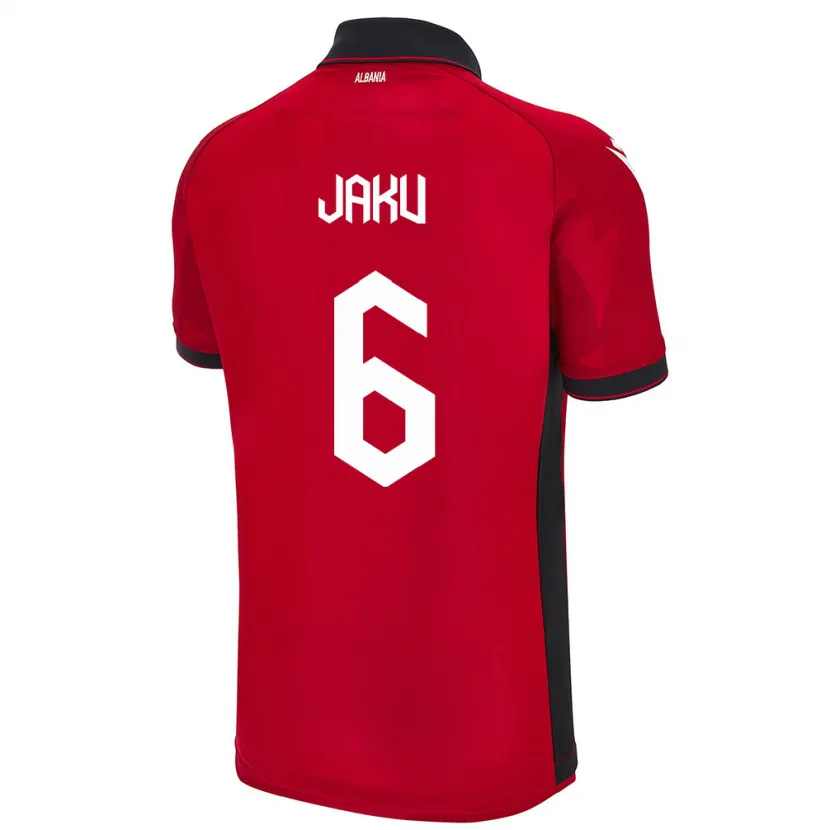 Danxen Hombre Camiseta Albania Jordi Jaku #6 Rojo 1ª Equipación 24-26 La Camisa